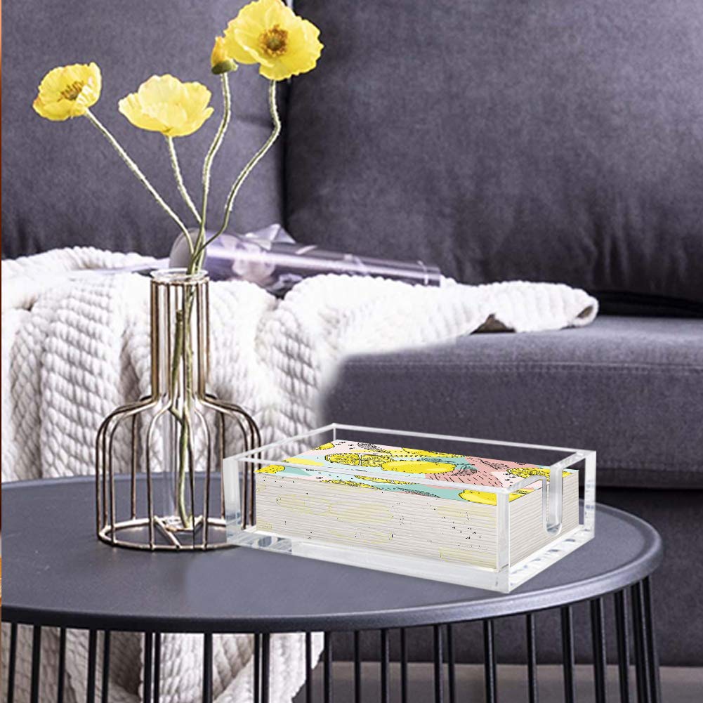 Phineoly Acrylic Guest Towel Napkin Holder, 0.37Inch Thickness Clear Paper Towel Tray, Rectangle Napkin Holders For Kitchen, Din